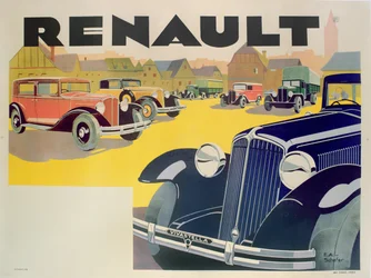 Publicité pour les voitures Renault, vers 1920